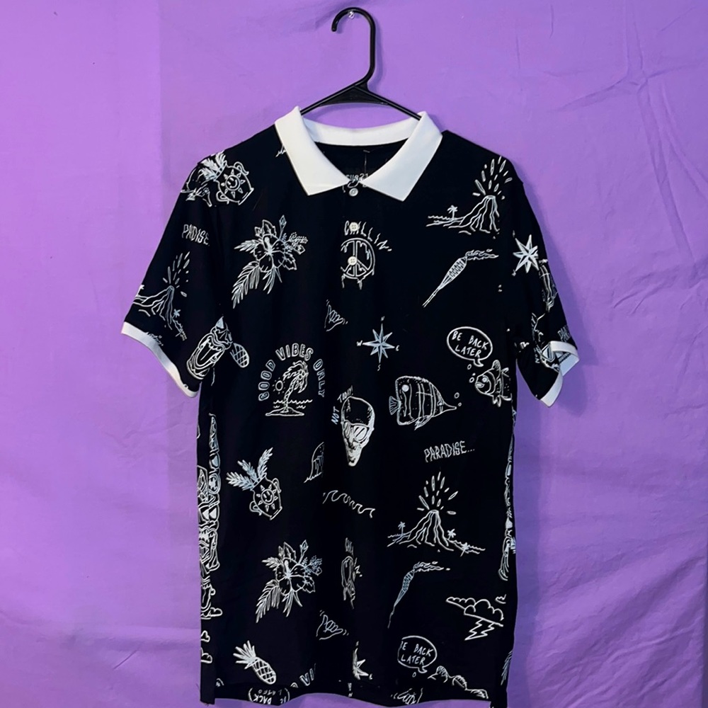 Good Vibes Only Collared Tee